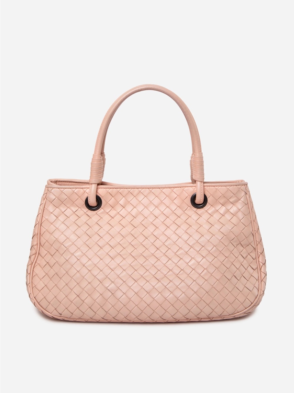 Bottega Veneta Leather Small Intrecciato Shoulder Bag Pink